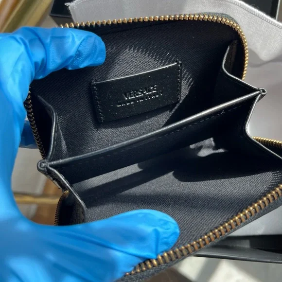 NEW VERSACE Le Greca Modular Signature Coated Canvas Wallet - Picture 5 of 12